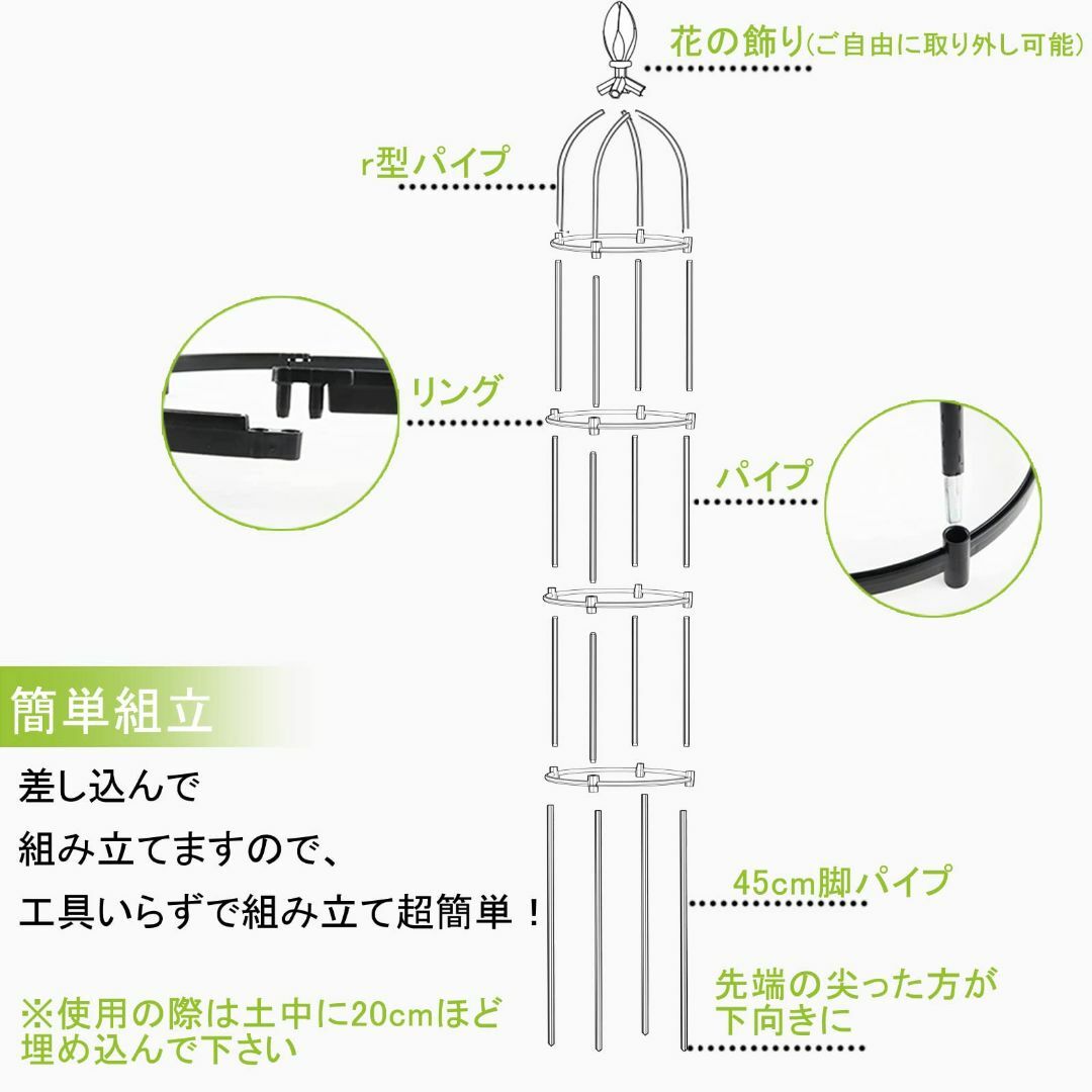 【色: 鳥飾り】ミニオベリスク 25.4*175cm ガーデニング用支柱 バラ用 その他のその他(その他)の商品写真