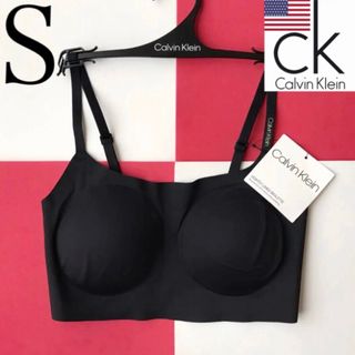 カルバンクライン(Calvin Klein)のレア 新品 下着 CK USA カルバンクライン 黒 パット付ブラ S ヨガ(ブラ)