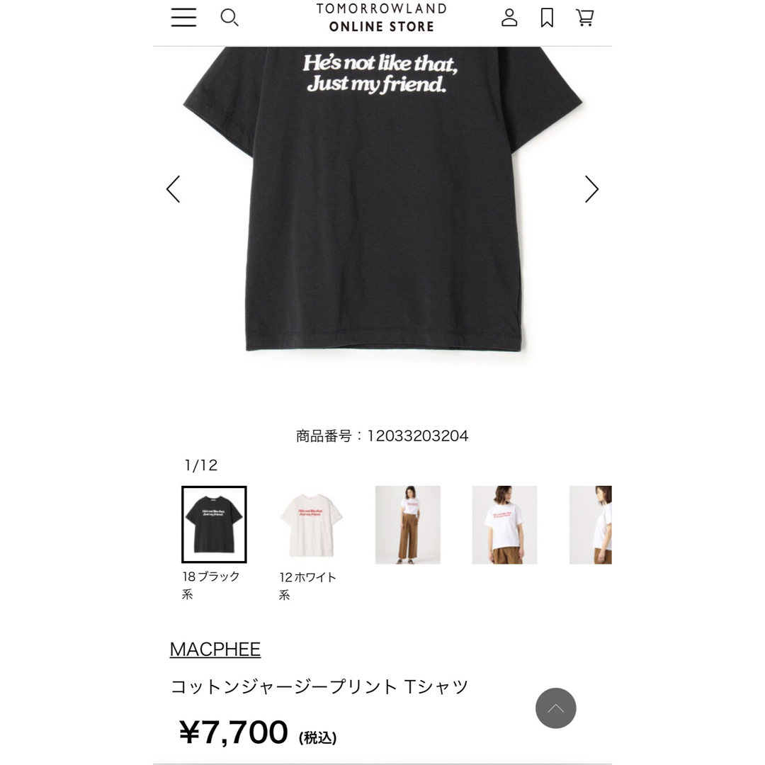 MACPHEE(マカフィー)のマカフィー　Tシャツ レディースのトップス(シャツ/ブラウス(半袖/袖なし))の商品写真