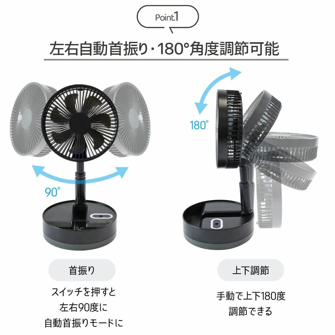 【色: ホワイト】[MRG] 扇風機 dcモーター dc 折りたたみ 折り畳み扇 スマホ/家電/カメラの冷暖房/空調(その他)の商品写真