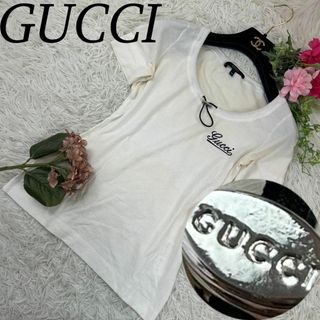 グッチ(Gucci)のグッチ レディース Tシャツ ドローコードネック ホワイト XS(Tシャツ(半袖/袖なし))