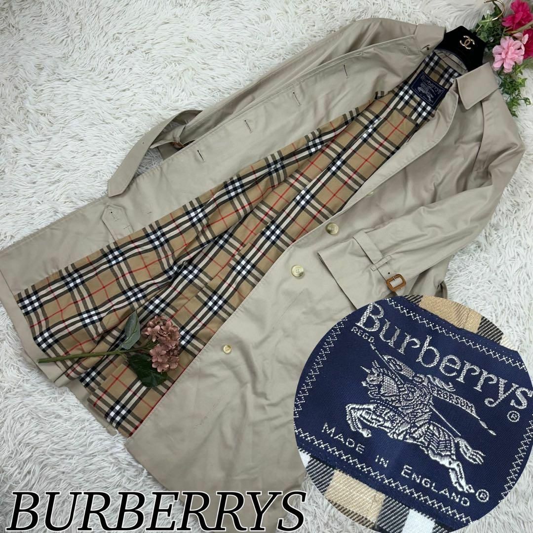 BURBERRY(バーバリー)のバーバリー メンズ ステンカラーコート ノバチェック ベージュ L メンズのジャケット/アウター(ステンカラーコート)の商品写真