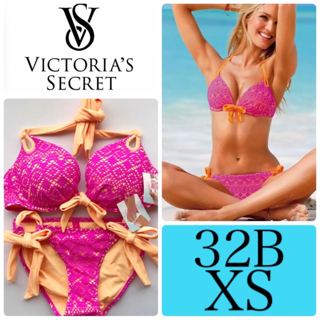 Victoria's Secret(ヴィクトリアズシークレット)のレア 新品 水着 ヴィクトリアシークレット クロシェ編み 32B/XS レディースの水着/浴衣(水着)の商品写真