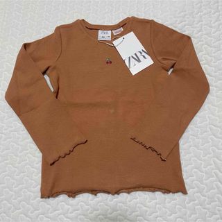 ザラキッズ(ZARA KIDS)のZARA kids エンブロイダリー　リブTシャツ　104㎝(Tシャツ/カットソー)