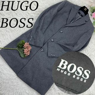 ヒューゴボス(HUGO BOSS)のヒューゴボス メンズ チェスターコート 肩パッド入り グレー L 48(チェスターコート)