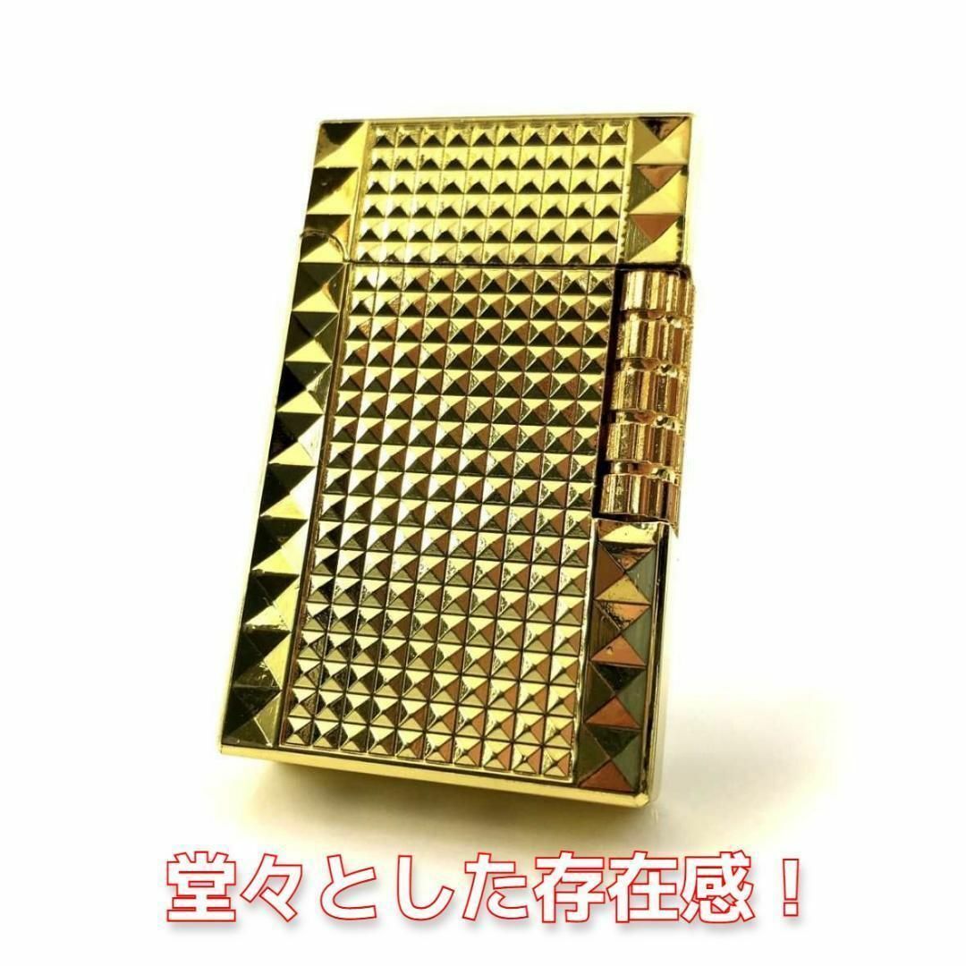 Ghibli フリントガスライター ゴールド/金 高級感 gic54 メンズのファッション小物(タバコグッズ)の商品写真