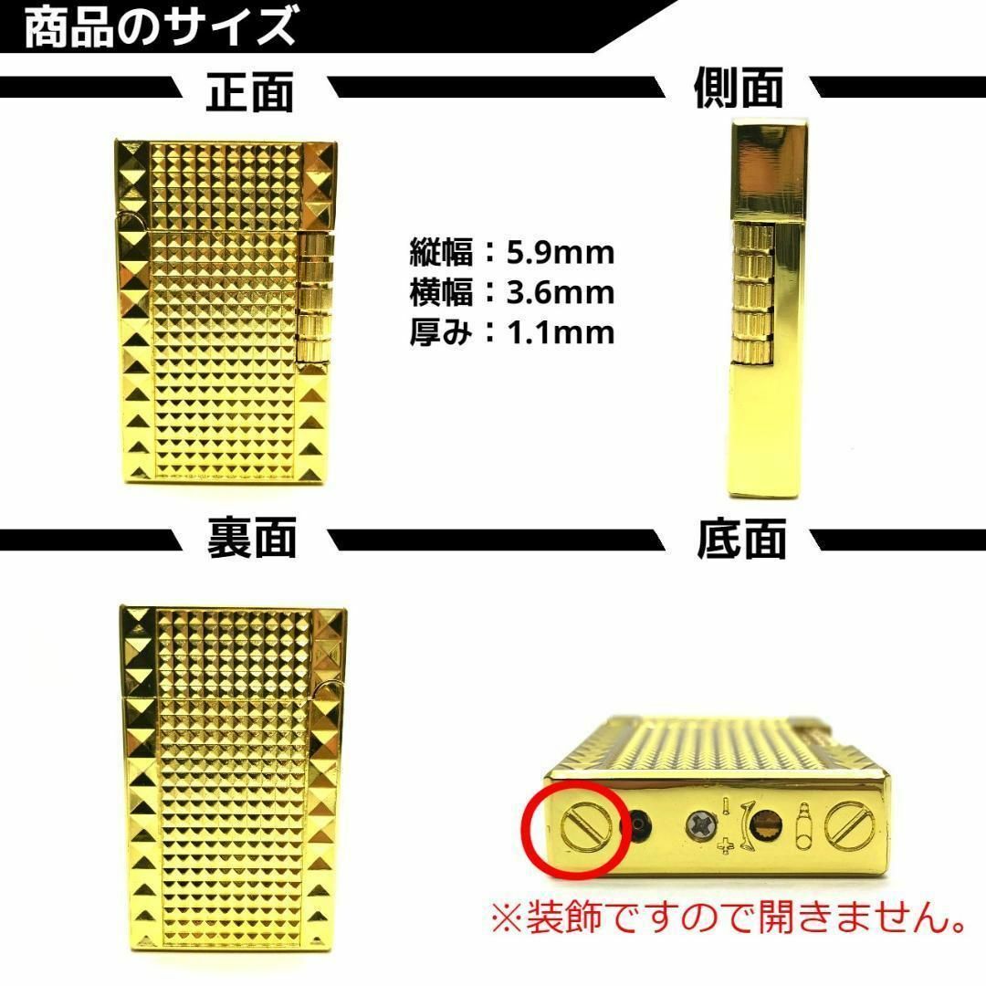 Ghibli フリントガスライター ゴールド/金 高級感 gic54 メンズのファッション小物(タバコグッズ)の商品写真