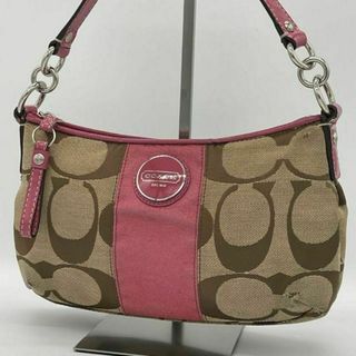 コーチ(COACH)の✨美品✨COACH コーチ シグネチャー ホーボーバッグ ストライプ ブラウン(ショルダーバッグ)