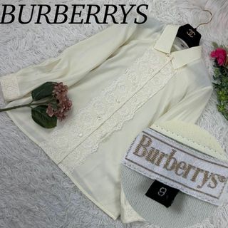 バーバリー(BURBERRY)のバーバリー レディース 長袖 シャツ アイボリー 花柄 レース 美品 M 9(シャツ/ブラウス(長袖/七分))