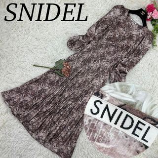 スナイデル(SNIDEL)のスナイデル レディース ロングワンピース プリーツ ブラウン 美品 0 S(ロングワンピース/マキシワンピース)