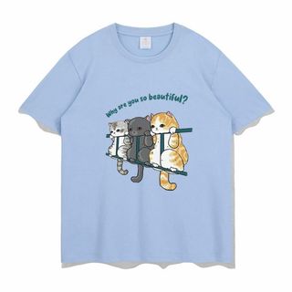 [Wowcarbazole] tシャツ 半袖 おもしろ 猫好き ネコ 猫 柄 か(その他)