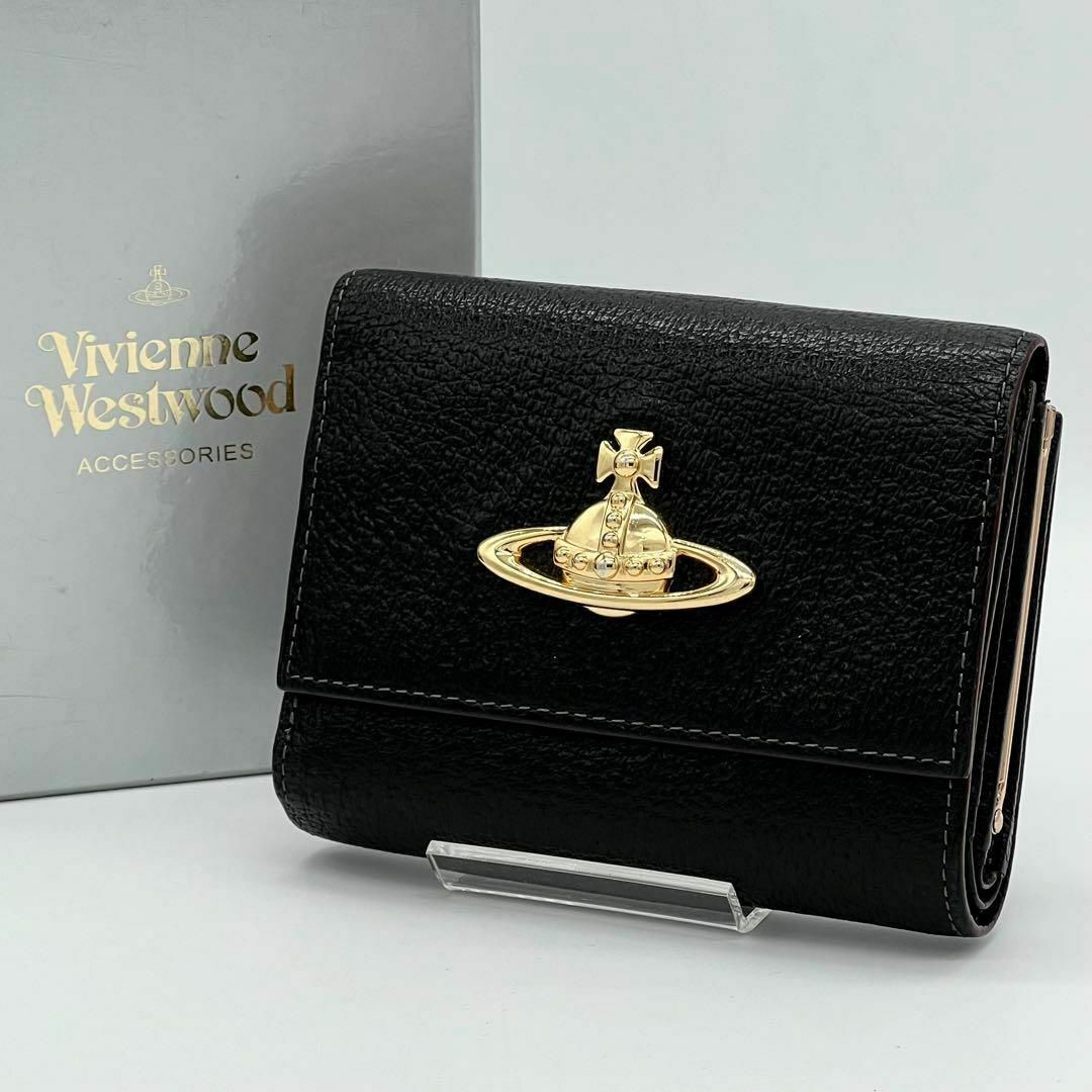 Vivienne Westwood(ヴィヴィアンウエストウッド)の✨️極美品✨️VivienneWestwood 三つ折財布 がま口財布 ブラック レディースのファッション小物(財布)の商品写真