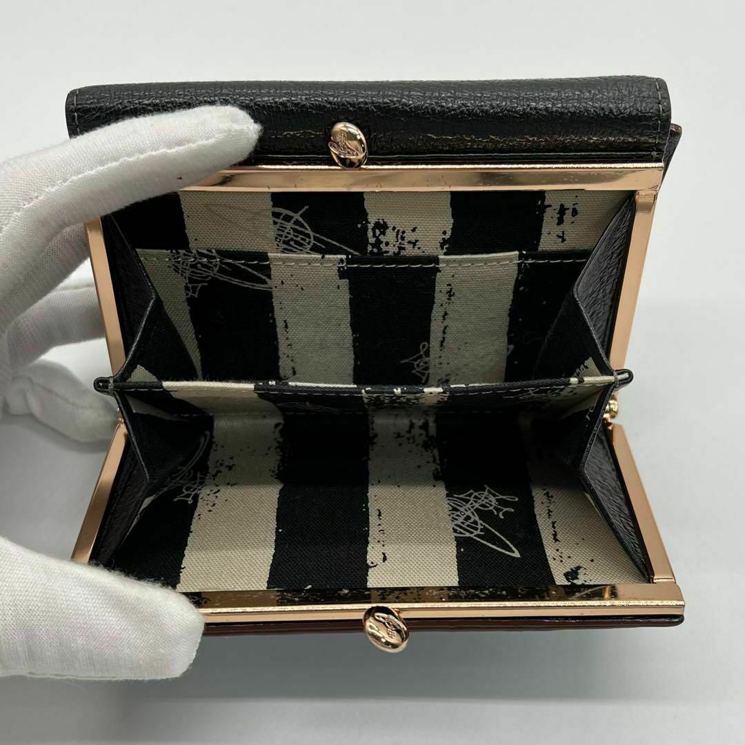 Vivienne Westwood(ヴィヴィアンウエストウッド)の✨️極美品✨️VivienneWestwood 三つ折財布 がま口財布 ブラック レディースのファッション小物(財布)の商品写真