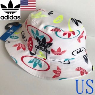 アディダス(adidas)のレア【新品】アディダス ハット USA バケット 白 ロゴ 帽子 キャップ(ハット)