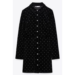 ザラ(ZARA)のZARA ザラ シャイニーベルベットワンピース ベロアワンピ(ミニワンピース)