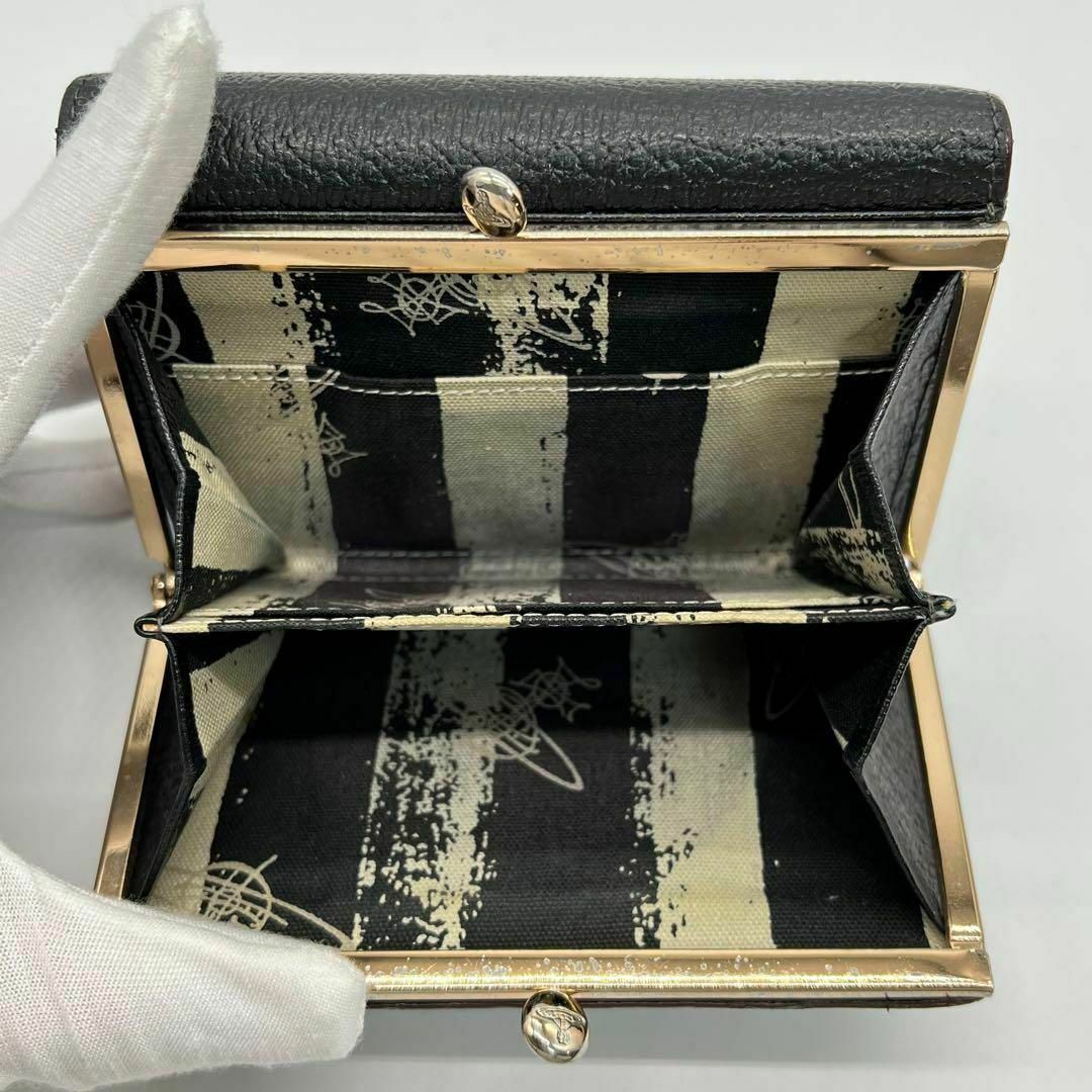 Vivienne Westwood(ヴィヴィアンウエストウッド)の✨美品✨VivienneWestwood 三つ折財布 がま口財布 ブラック レディースのファッション小物(財布)の商品写真