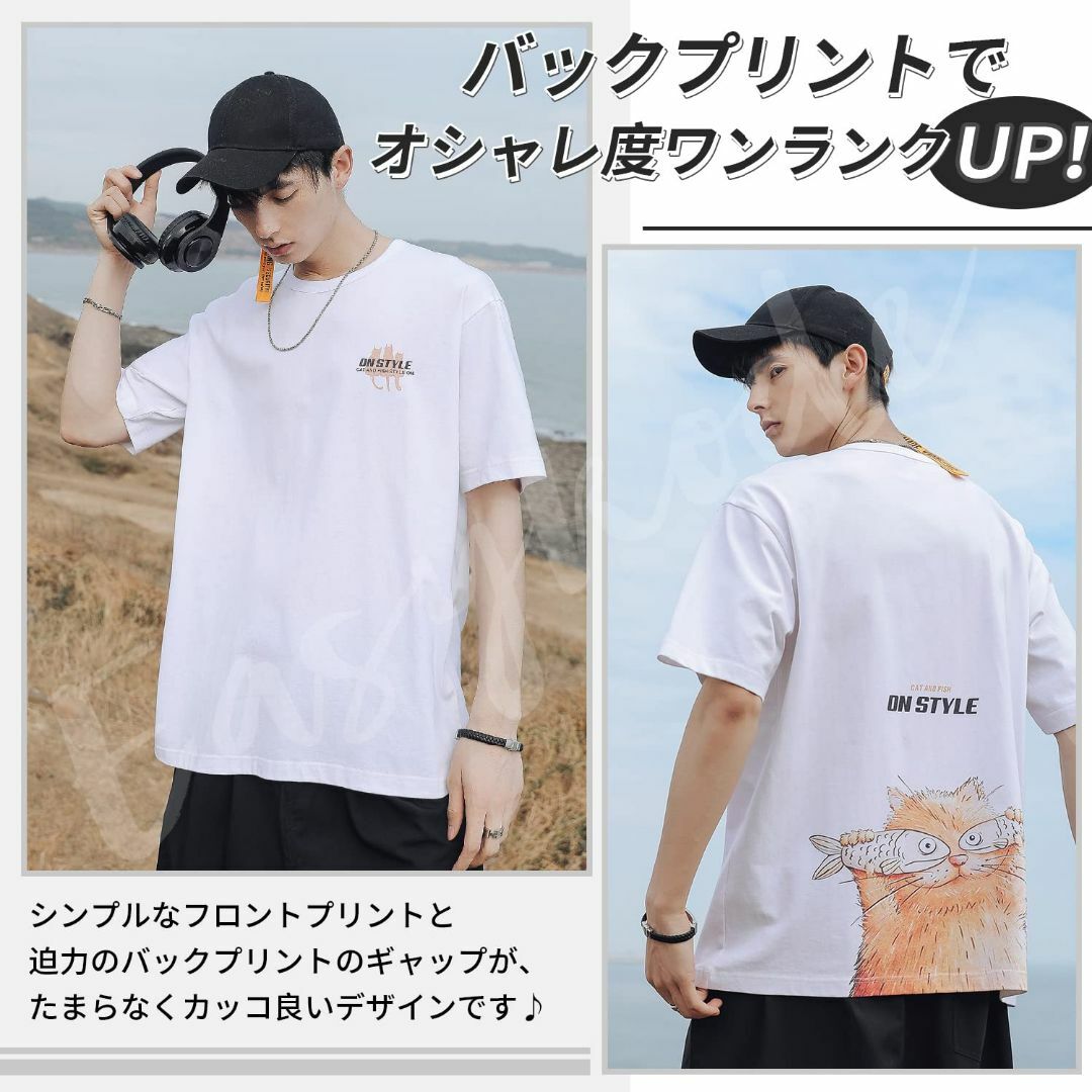 [Easykode] Tシャツ メンズ 半袖 夏服 かわいい トップス 猫 ティ メンズのファッション小物(その他)の商品写真