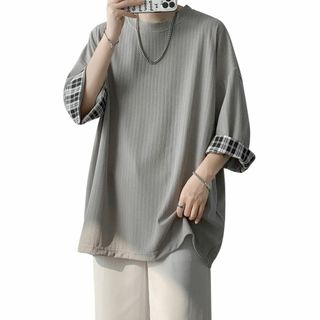 [GUTHONG] tシャツ メンズ 半袖 五分袖 夏服 大きいサイズ 丸襟 ゆ(その他)