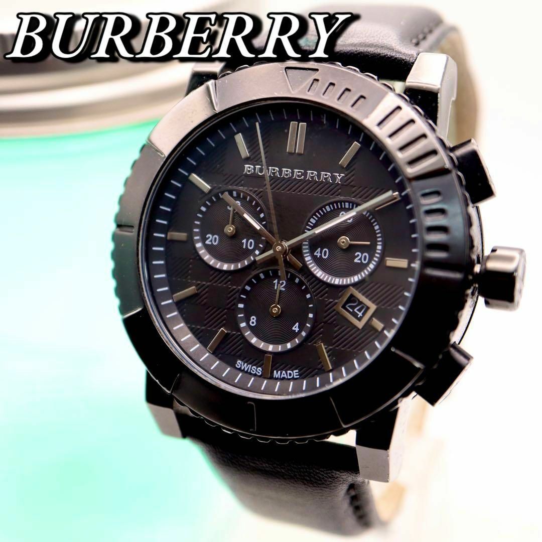 BURBERRY(バーバリー)の専用BURBERRYクロノグラフ デイト ラウンド ブラック メンズ腕時計646 メンズの時計(腕時計(アナログ))の商品写真
