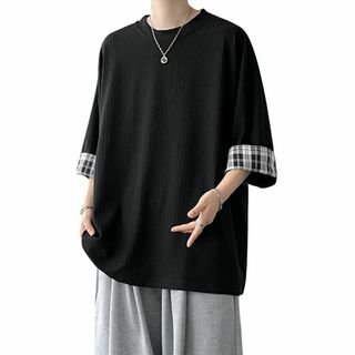 [GUTHONG] tシャツ メンズ 半袖 五分袖 夏服 大きいサイズ 丸襟 ゆ