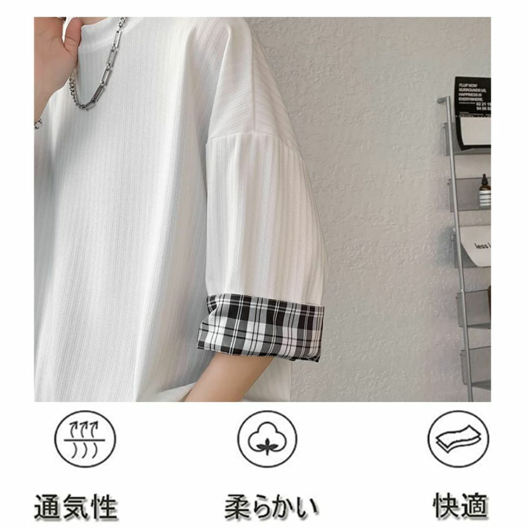 [GUTHONG] tシャツ メンズ 半袖 五分袖 夏服 大きいサイズ 丸襟 ゆ メンズのファッション小物(その他)の商品写真