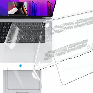 【サイズ:MacBookProM1(A2442)【3点セット】--透明】【202(PC周辺機器)