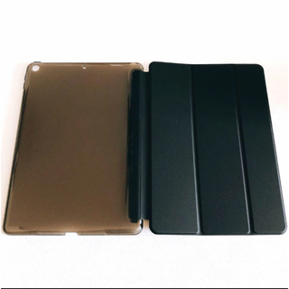 【ESR】iPad 9/8/7 ケース 半透明(茶) 三つ折り 黒/半透明 茶(タブレット)