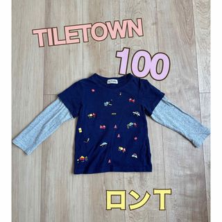 TILETOWN 働く車 キッズ ロンＴ 100(Tシャツ/カットソー)