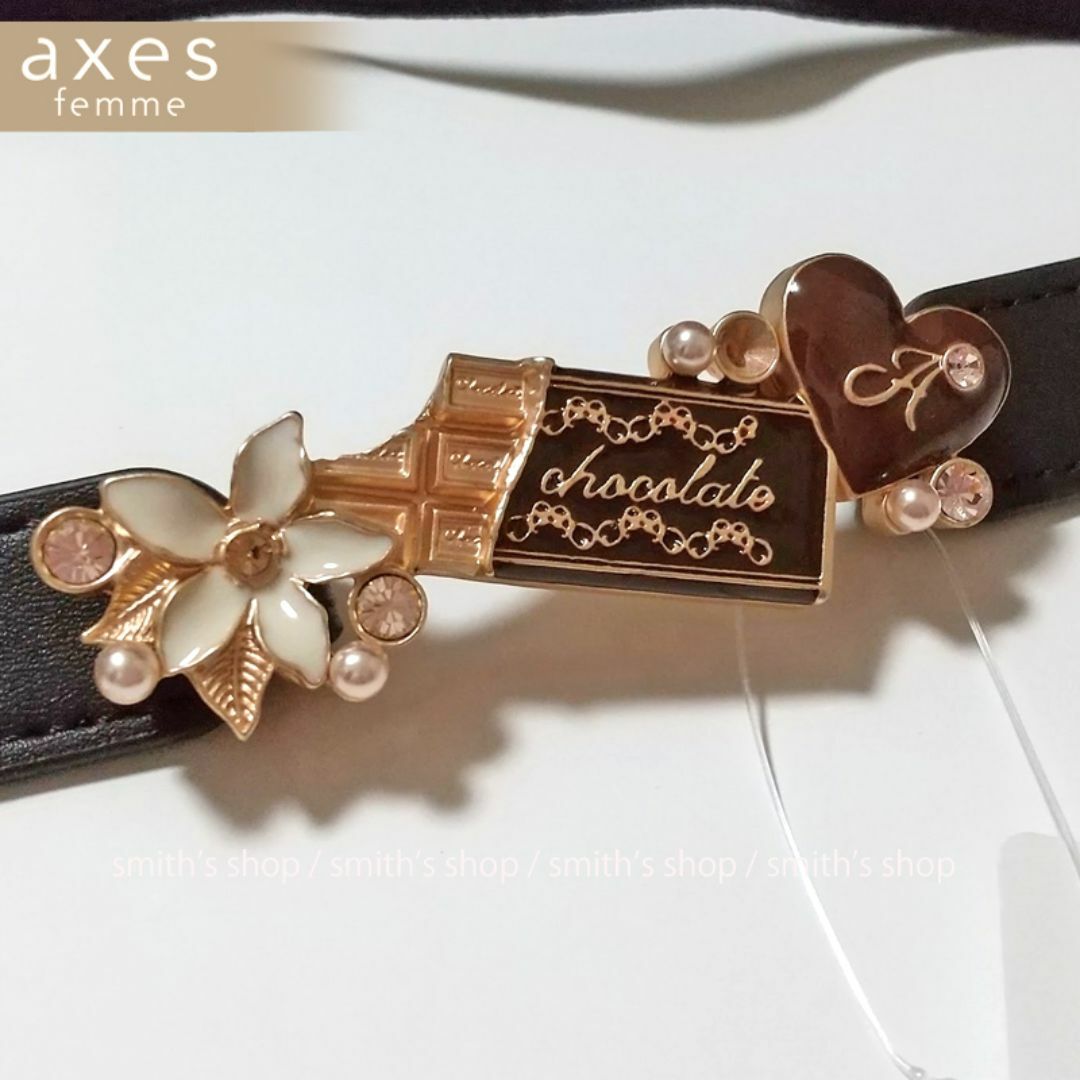 axes femme(アクシーズファム)の【訳あり】axes femme 訳ありスウィートチョコ細ゴムベルト レディースのファッション小物(ベルト)の商品写真