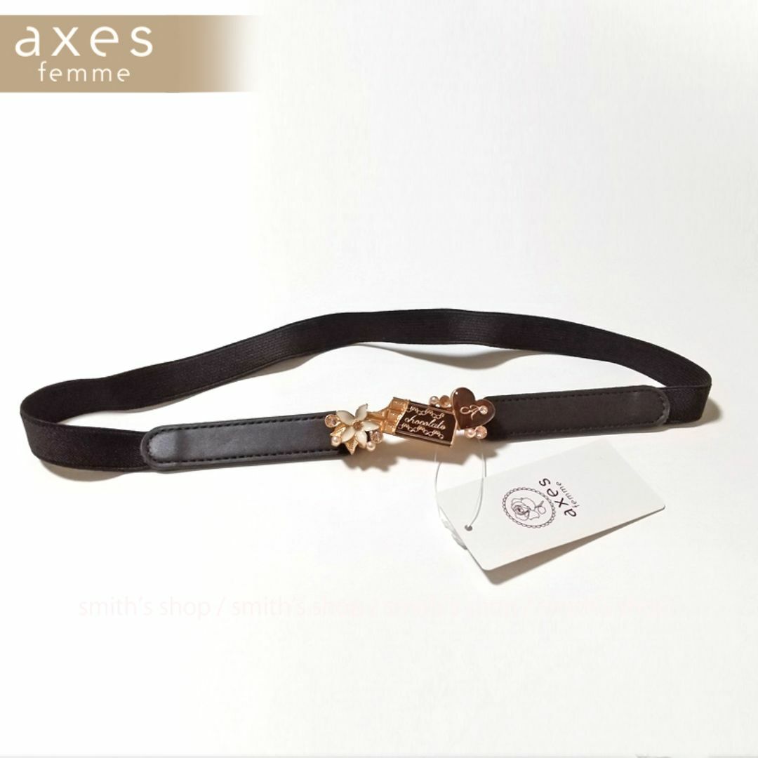 axes femme(アクシーズファム)の【訳あり】axes femme 訳ありスウィートチョコ細ゴムベルト レディースのファッション小物(ベルト)の商品写真