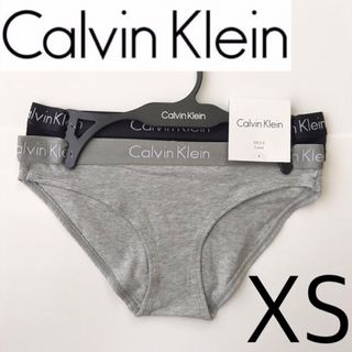 カルバンクライン(Calvin Klein)のCK レア 下着 USA カルバンクライン ショーツ 黒 グレー 2枚 XS(ショーツ)