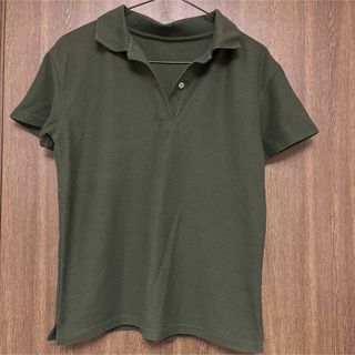 レディース ポロシャツ 半袖 グリーン LLサイズ(ポロシャツ)