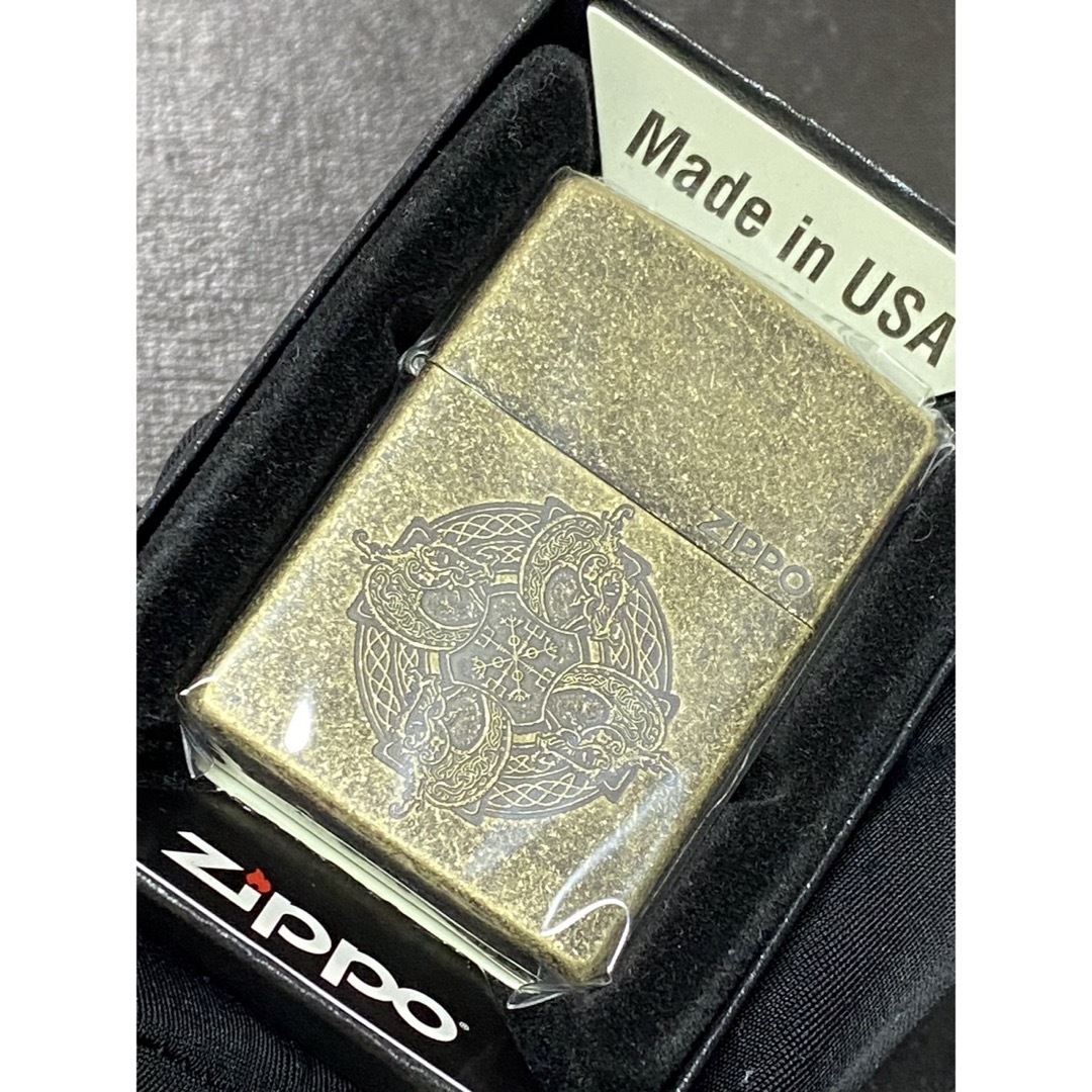 zippo アンティークゴールド 特殊加工 前面刻印 希少モデル 2022年製 メンズのメンズ その他(その他)の商品写真