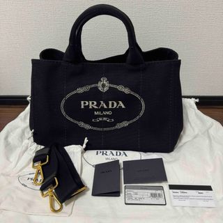 プラダ(PRADA)の最終価格 超美品 PRADA プラダ CANAPA カナパ Mサイズ ブラック(ハンドバッグ)