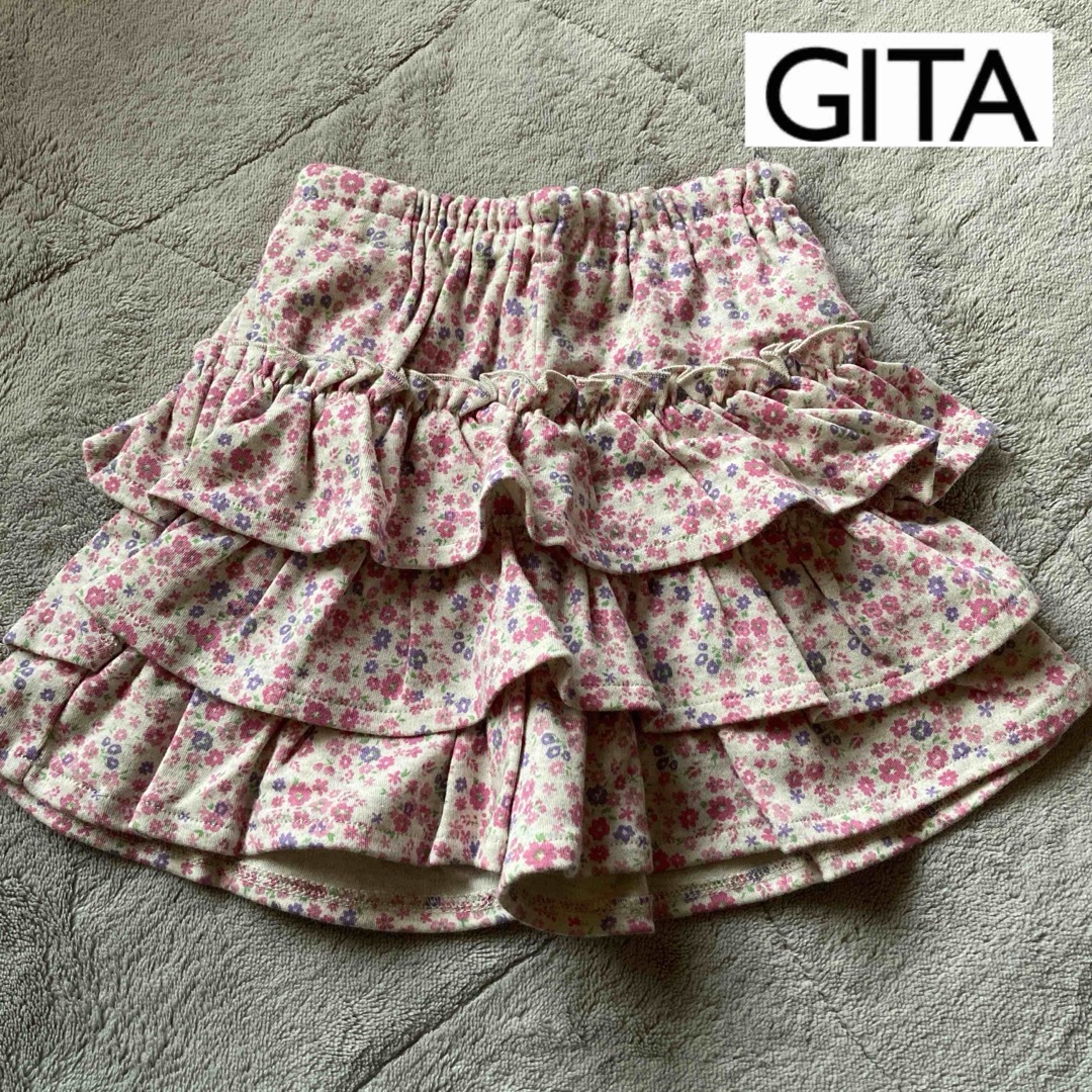 ベルメゾン(ベルメゾン)の未使用　ベルメゾンGITA ジータ　花柄　キュロットパンツ キッズ/ベビー/マタニティのキッズ服女の子用(90cm~)(パンツ/スパッツ)の商品写真