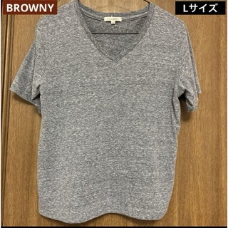 ブラウニー(BROWNY)のレディース BROWNY Tシャツ 半袖 Vネック グレー Sサイズ(Tシャツ(半袖/袖なし))