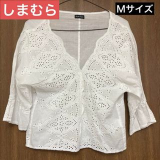 シマムラ(しまむら)のレディース しまむら カットソー 七分丈 ホワイト Ｍサイズ(カットソー(長袖/七分))