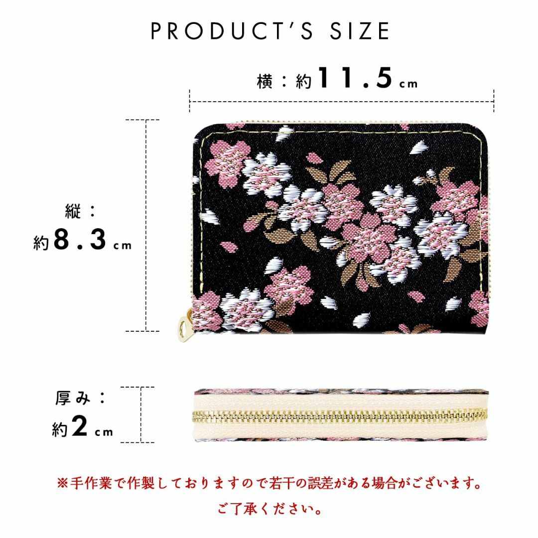 【色: 雅桜】ミニ財布 西陣織 小さい 財布 和風 ミニウォレット ラウンドファ レディースのバッグ(その他)の商品写真