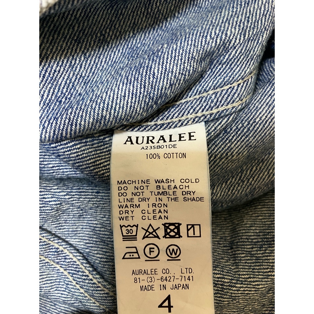AURALEE(オーラリー)の新品 4 auralee 23ss デニムジャケット ブルゾン 6154 メンズのジャケット/アウター(Gジャン/デニムジャケット)の商品写真