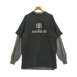 バレンシアガ(Balenciaga)のBALENCIAGA バレンシアガ Tシャツ・カットソー 2(M位) 黒xグレー 【古着】【中古】(Tシャツ/カットソー(半袖/袖なし))
