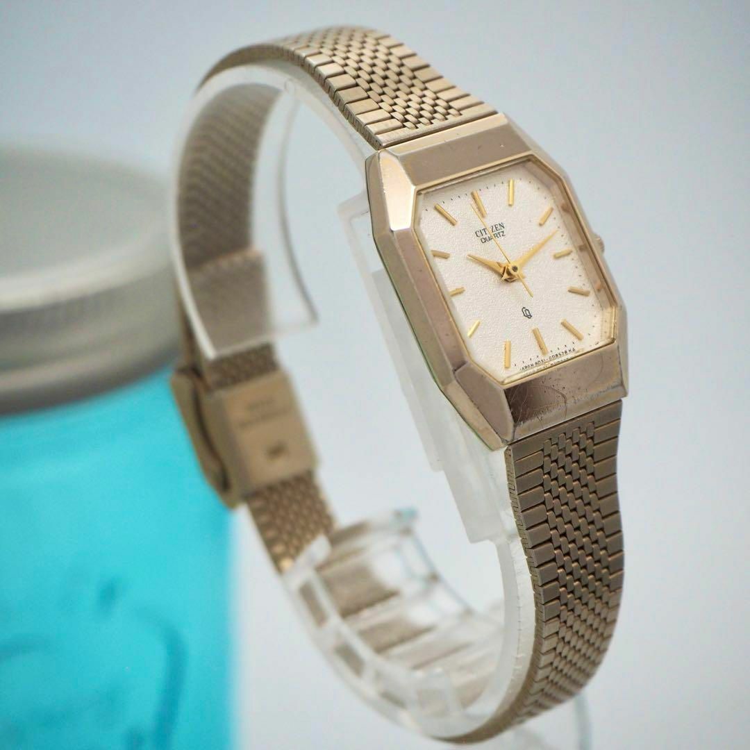 CITIZEN(シチズン)の715 CITIZEN シチズン レディース腕時計 ゴールド ホワイト スクエア レディースのファッション小物(腕時計)の商品写真