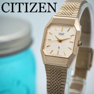 シチズン(CITIZEN)の715 CITIZEN シチズン レディース腕時計 ゴールド ホワイト スクエア(腕時計)