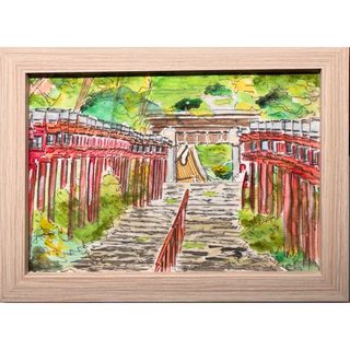 手描き　水彩画　京都　貴船神社(絵画/タペストリー)