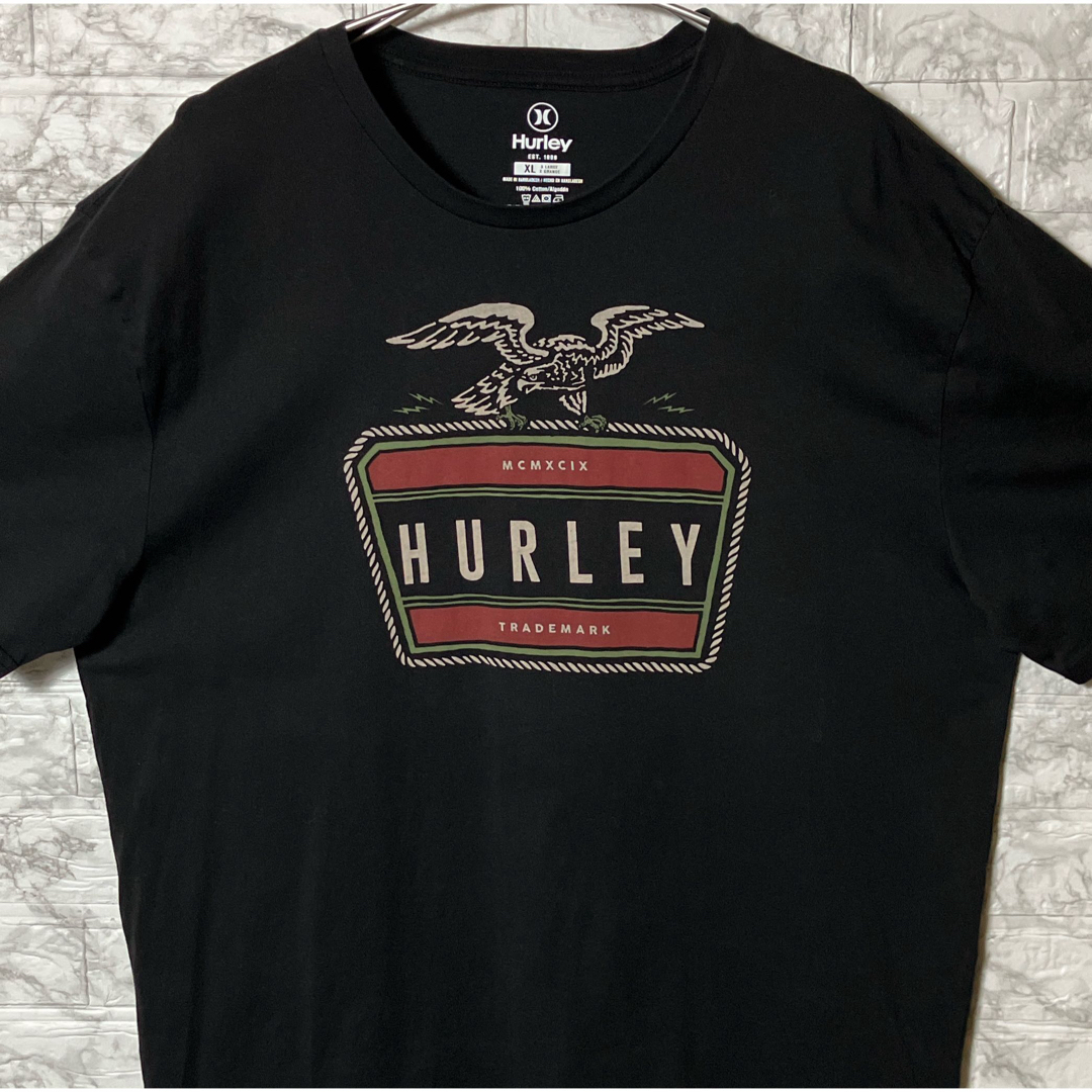 Hurley(ハーレー)の【レア】アメリカ古着 Hurley ハーレー XLsize ブラックTシャツ メンズのトップス(Tシャツ/カットソー(半袖/袖なし))の商品写真