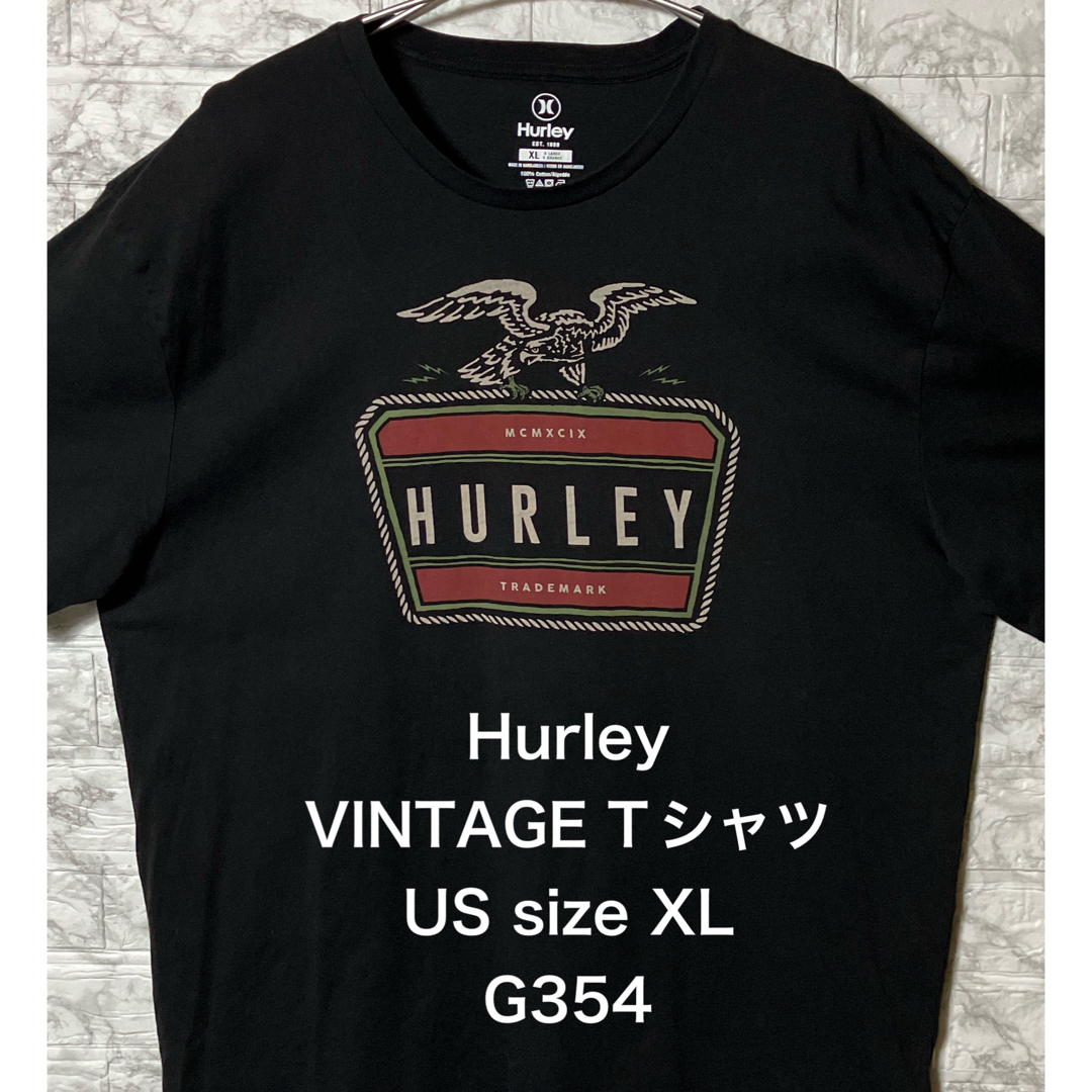 Hurley(ハーレー)の【レア】アメリカ古着 Hurley ハーレー XLsize ブラックTシャツ メンズのトップス(Tシャツ/カットソー(半袖/袖なし))の商品写真