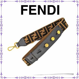 FENDI - 【良品】 フェンディ ショルダーストラップ キャンバス×レザー ズッカ
