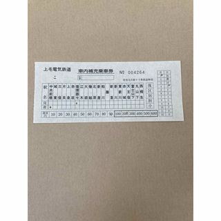 上毛電気鉄道車内補充券　4264(鉄道)
