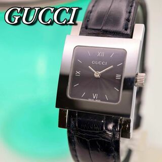 グッチ(Gucci)の良品！GUCCI スクエア シルバー クォーツ レディース腕時計 672(腕時計)