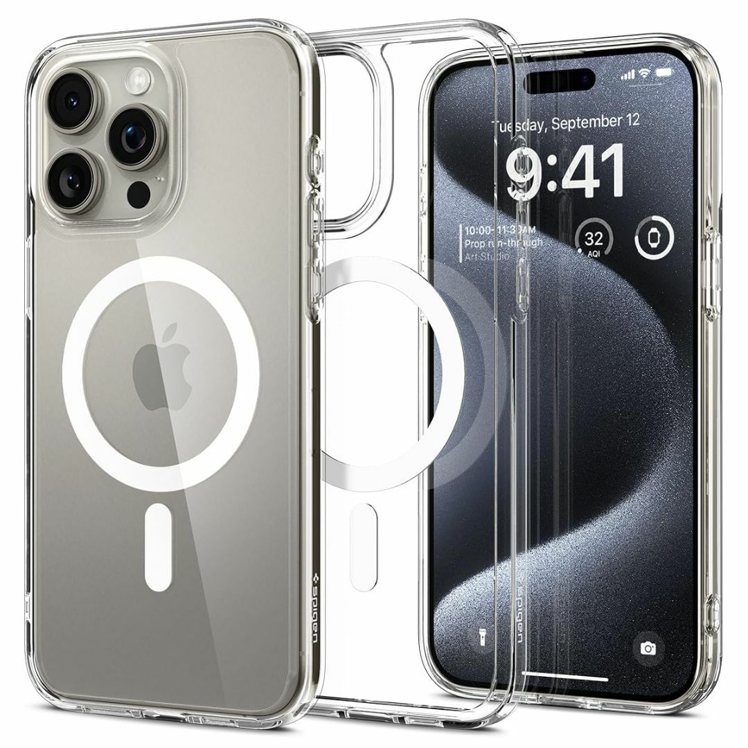 【色: ホワイト】Spigen【17年社歴の技術力】iPhone 15 Pro  スマホ/家電/カメラのスマホアクセサリー(その他)の商品写真