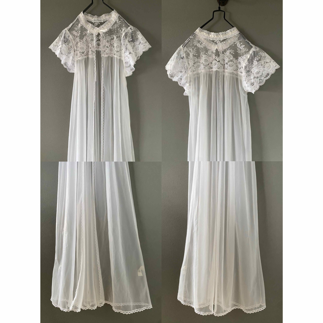 アンティーク ビンテージ 70s USA リボン 白 花柄 レース ドレス アンティーク ビンテージ 70s USA リボン 白 花柄 レース ドレス